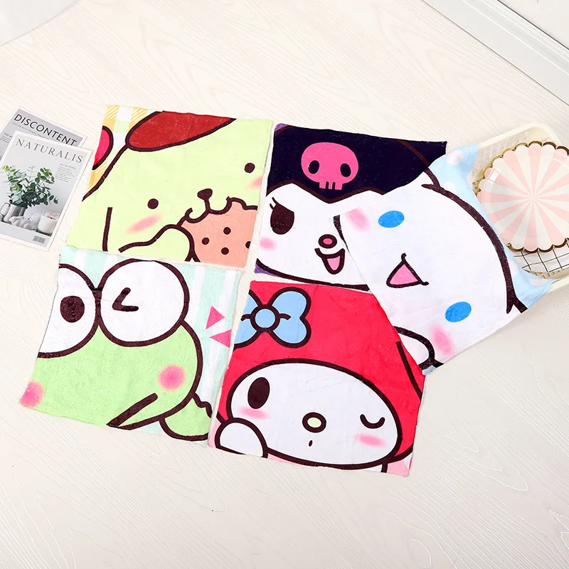 

Sanrio My Melody Kuromi Cinnamoroll маленькая двойная звезда Pachacco милое мультяшное полотенце 32 см милое детское маленькое квадратное полотенце Поглощение ...