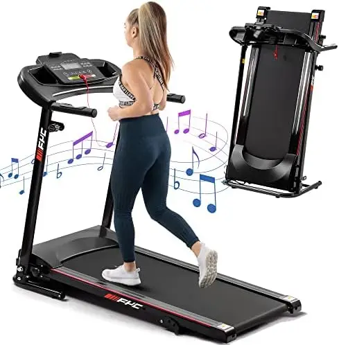 

Treadmills for Home with Bluetooth and Incline, 2.5HP Portable Running Machine Compact Treadmills Foldable for Exercise Home Gy
