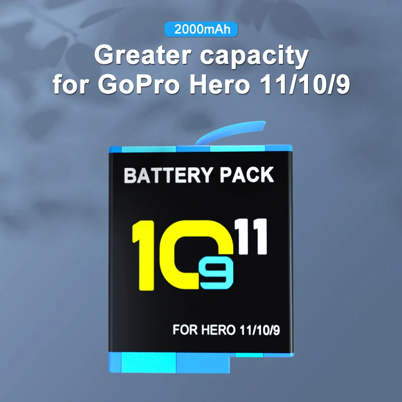 HONGDAK 1800 мАч аккумулятор для GoPro Hero 11 10 полностью декодированная батарея тройное