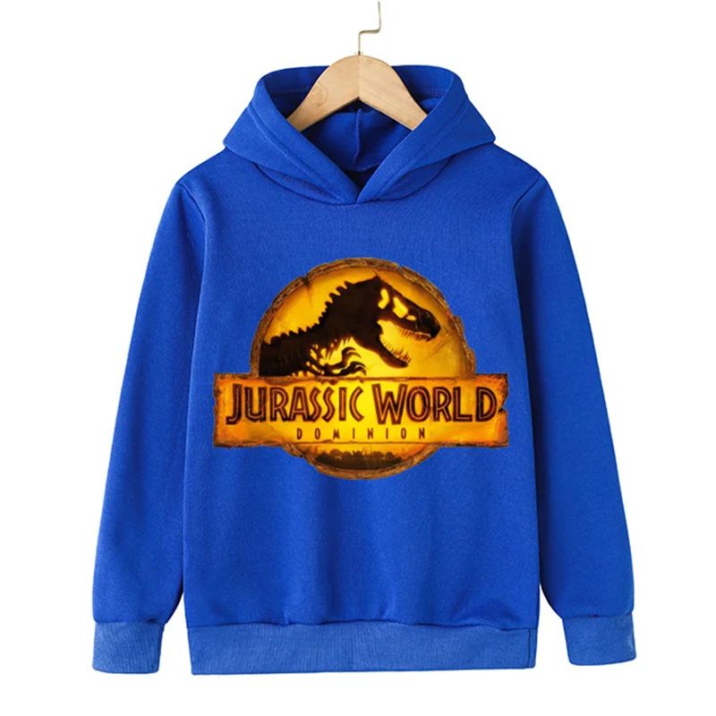 

Хлопковые свитшоты с длинным рукавом, с изображением героев Мира Юрского периода, однотонные пуловеры, новинка 2022, модные весенне-осенние д...