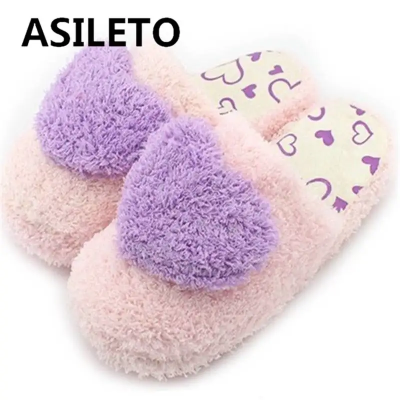 

ASILETO 2022 новые хлопковые технические домашние туфли для спальни для женщин простой милый сердечки 41 сланцы зимние теплые классические