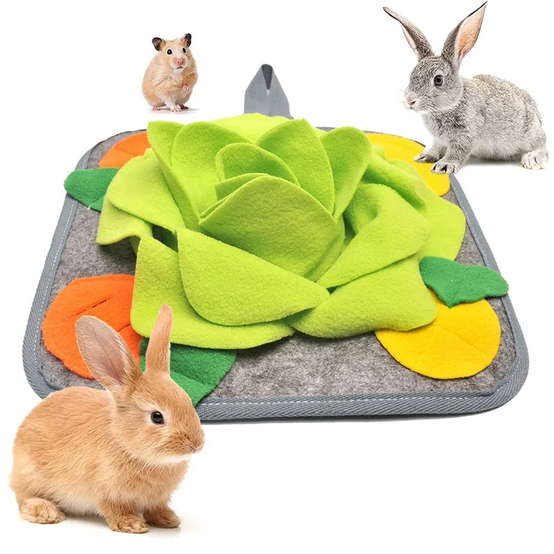

Rabbit Training Sniffing Pad Hamster Squirrel Slow Food Foraging Mat Pet Educational Fun Training Toy Small Pet Accessories