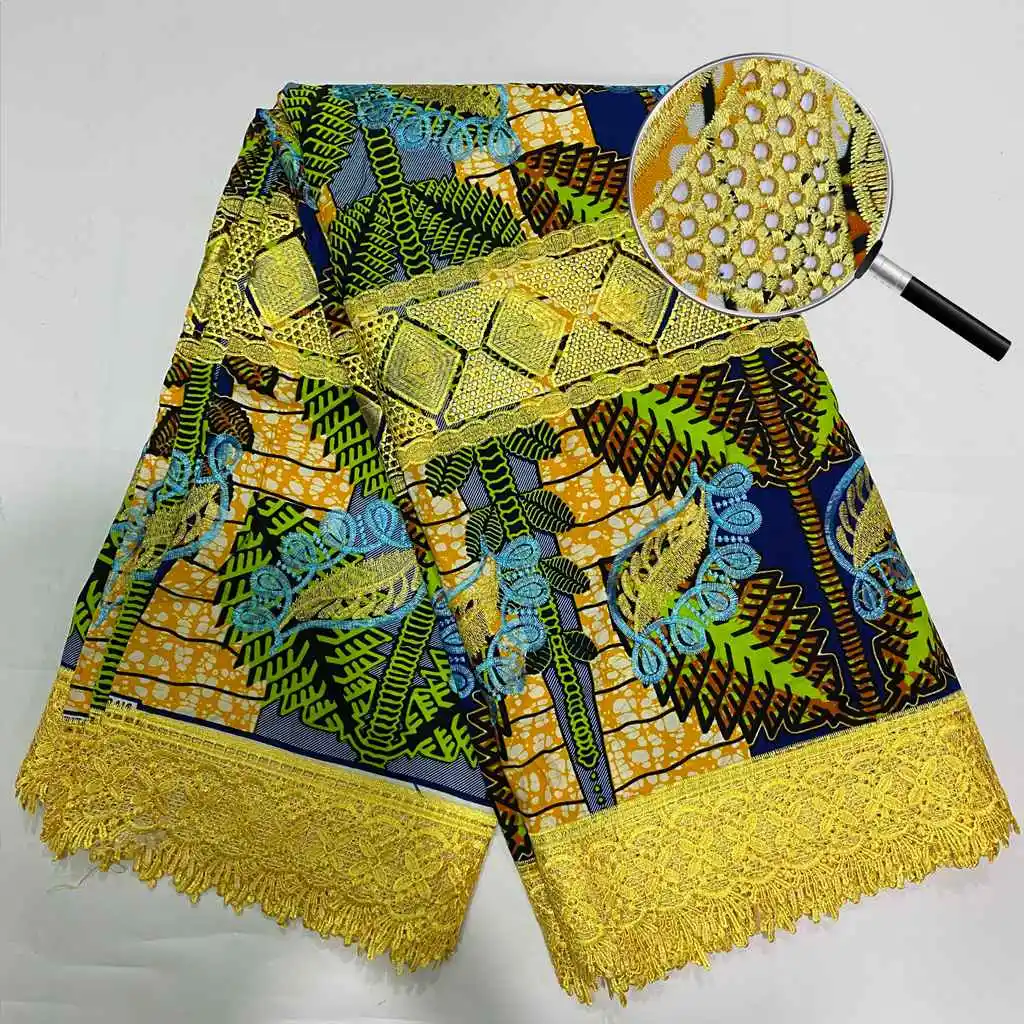 

Оптовая цена, 100% хлопок, швейцарская вуаль, сухие кружевные ткани, 5 ярдов, ткань «сделай сам» для шитья одежды в африканском стиле, традиционное платье