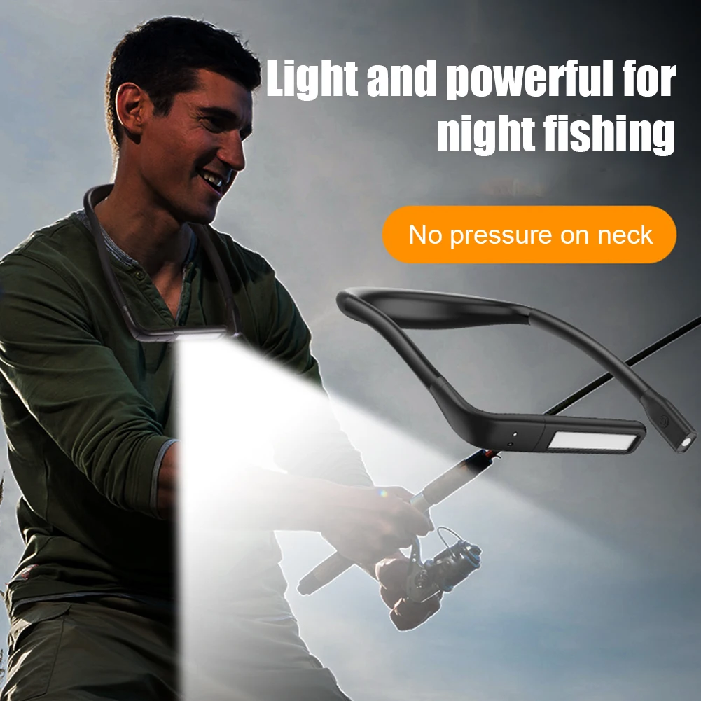 

Dimmable Handfree LED Neck Light Mini Flexible Hanging Neck Reading Light Rechargeable Induction Headlamp For Camping Running