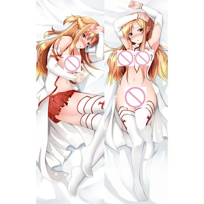 

60x180cm Anime Sword Art Online pillow Cover Kirito Yuuki Asuna Dakimakura Case 3D Double-sided Bed Hugging Body Pillowcase Gift
