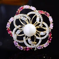 japanese imitation shell pearl brooch flower color brooch female pin decoration fixed clothes accessories badge brooch