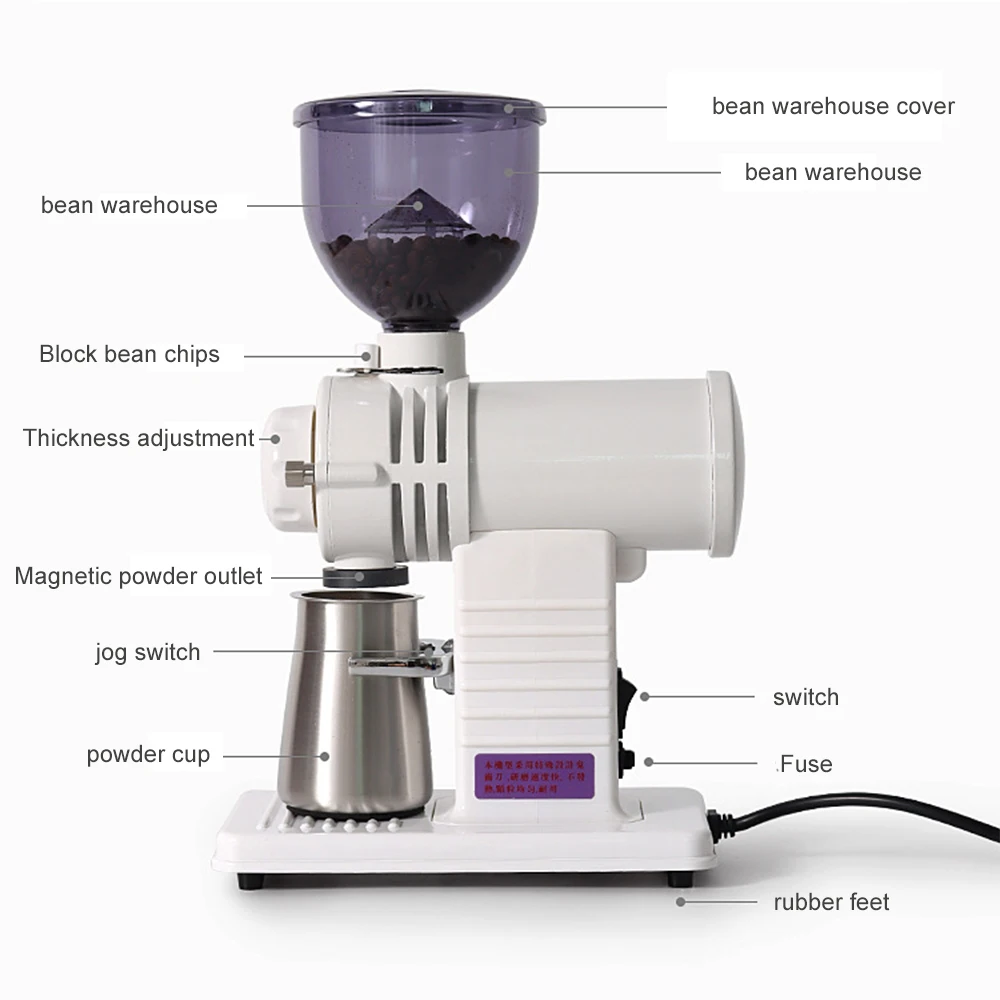 220V Electric Coffee Beans Grinder Machine Particle Fully Detachable Nuts Herbs Grains |