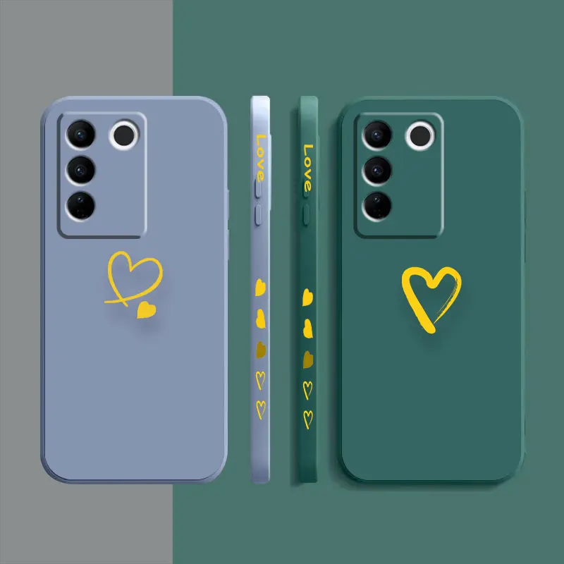 Case For VIVO S1 S5 S6 S7 S9 S9E S10 S12 S15 S16 S16E V19 V20 V21 V23 V25 V27 PRO 5G Case Funda Shell Capa Cute Love Heart Frame