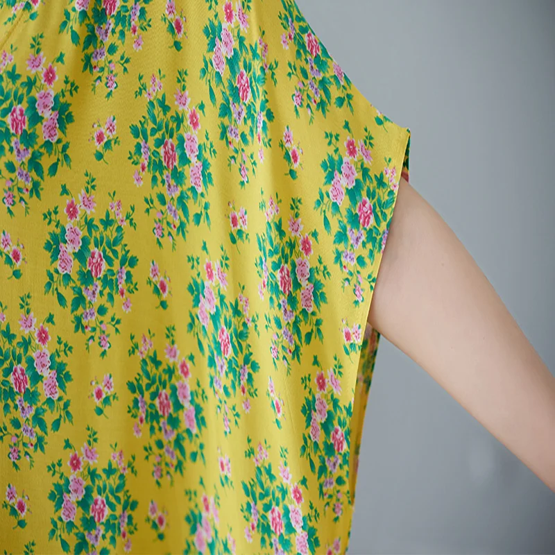 Женская летняя юбка из хлопка и льна желтый китайский стиль