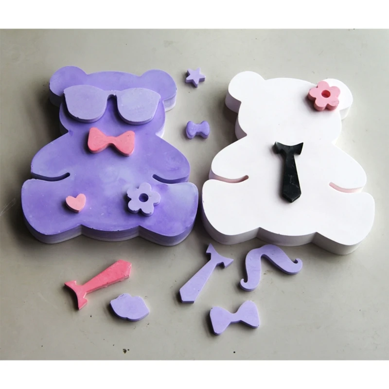 2 шт. силиконовые формы в виде медведя для из глины ремесла домашние украшения
