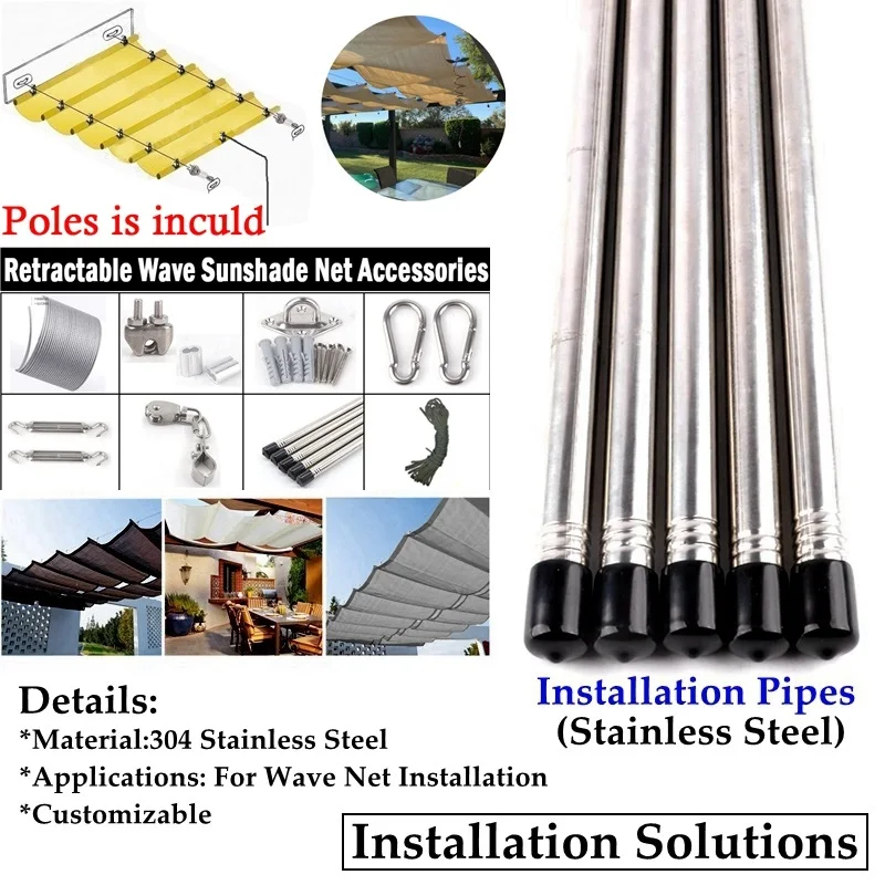 95% затенение г/кв. М домашний садовый козырек анти-УФ HDPE Телескопический волновой