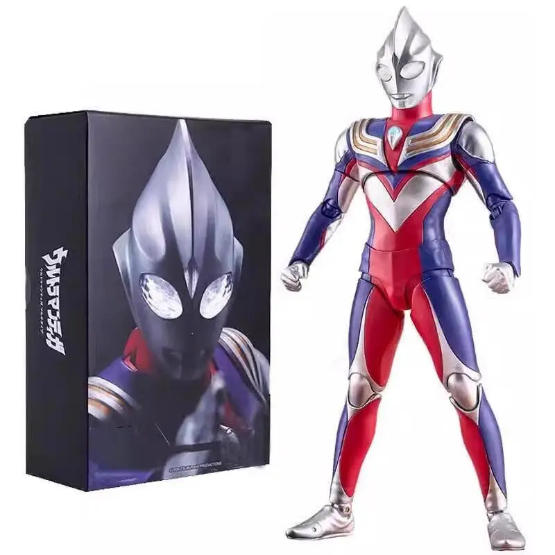 Bandai (BANDAI) True Bone Carving Ultraman Tiga ACT Triga SHF Aix Zeta de Kaiblazer Кукла Модель игрушки блестящий