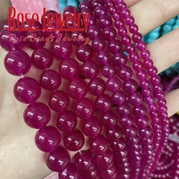 wholesale natural magenta jades chalcedony beads round loose spacer beads 4mm 14mm 15strand diy bracelet for jewelry making