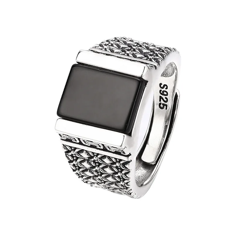 Открытое кольцо из чистого серебра S925 модное ретро-модное индивидуальное