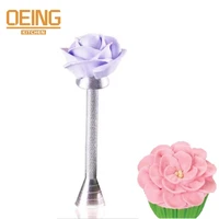 1pc roses flower holder decoration pastry sticks baking cone cream tools piping cake aluminium alloy decorating sticks nails