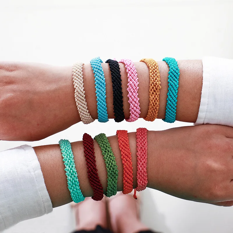 

New 2022 Ethnic Style Hand-woven Colorful String Bracelet With Adjustable Colorful String Bracelet