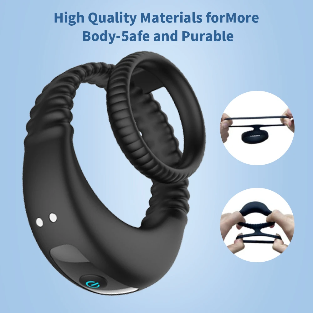 Парные кольца вибрирующий пенис кольцо на секс-игрушки для мужчин Задержка