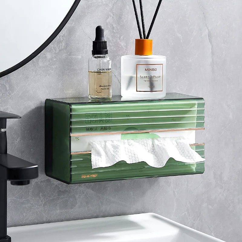 

Tissue Box Holder Toilet Paper Box Wall-mounted Paper Towel Holde Towel Dispenser Tissue Dispenser for Kitchen Bathroom