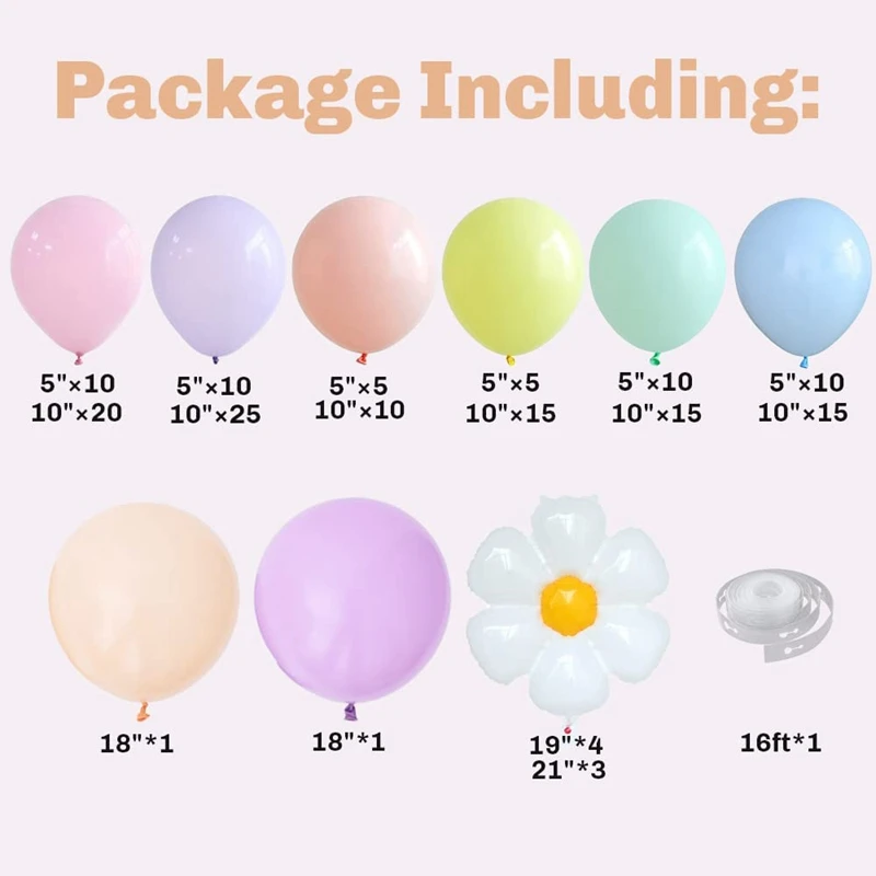 Promotion! 159Pcs Daisy Balloon Garland Arch Kit White Flower Macaron Pastel Balloons For Baby Shower Theme |