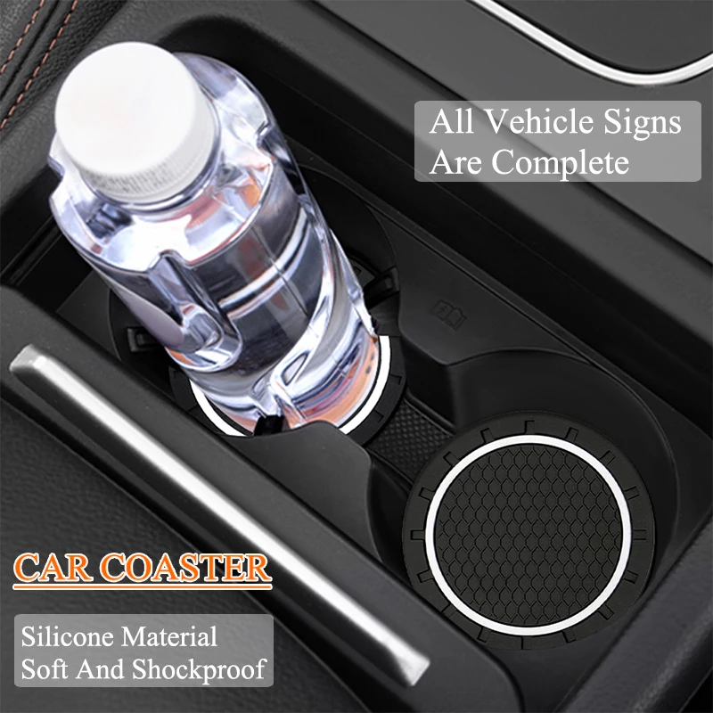 

Car Water Cup Coaster Rubber Pad Bottle Holder Coaster for Ford Mustang 2018 2008 2009 2013 2015 Shelby GT Mach-e GT500 GT350