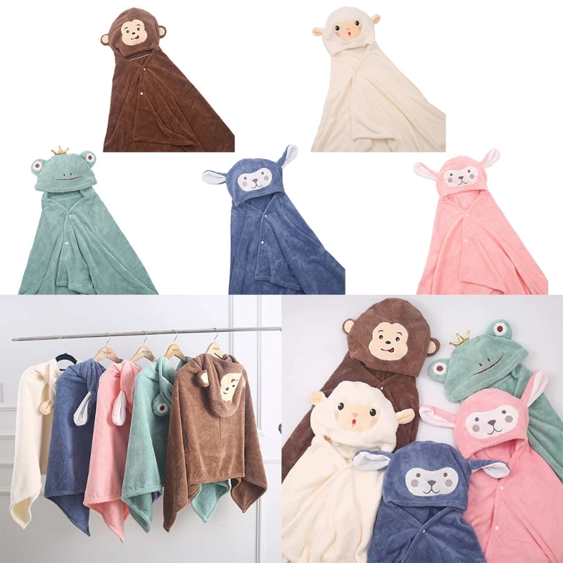 

Toddler Baby Hooded Towels Newborn Kids Bathrobe Super Soft Bath Towel Blanket Warm Sleeping for Infant Boy