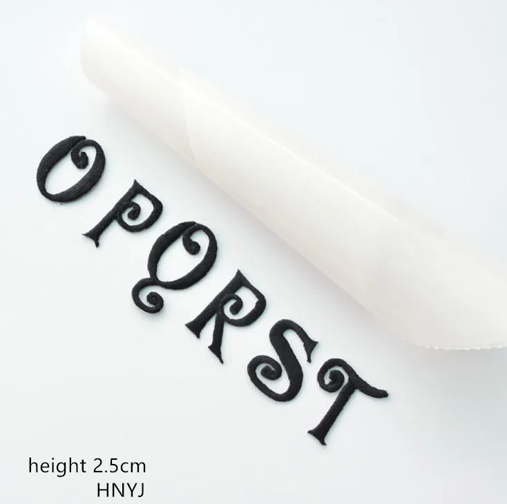 10 шт. высота 2 5 см черный цвет вышитые нашивки с алфавитом железные именем мотив