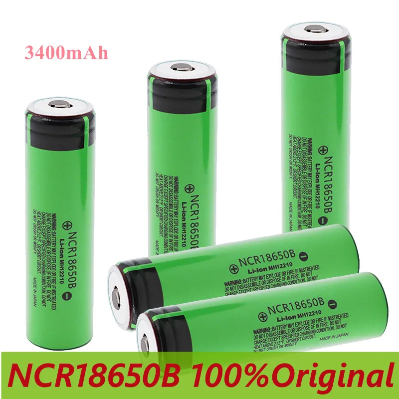 

100% New Original NCR18650B 3.7v 3400mAh 18650 rechargeable lithium battery for Panasonic flashlight batteries+Pointed