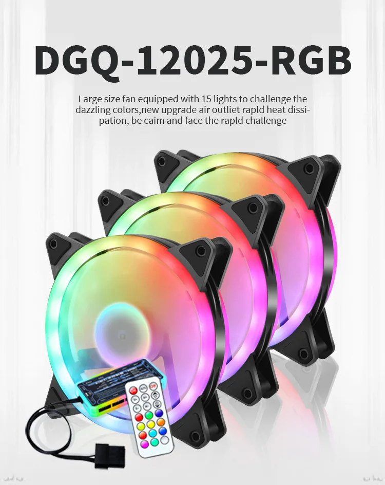 Вентилятор ходовой части Aurora RGB 12 см бесшумный вентилятор для настольного