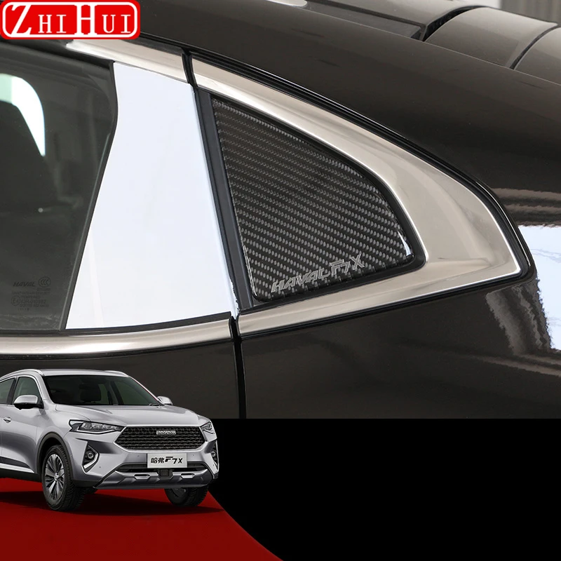 

For Haval F7X Car Body Sticker Tailgate Protection Threshold Carbon Fiber Headlight Decoration Rear Window Triangle Accessories