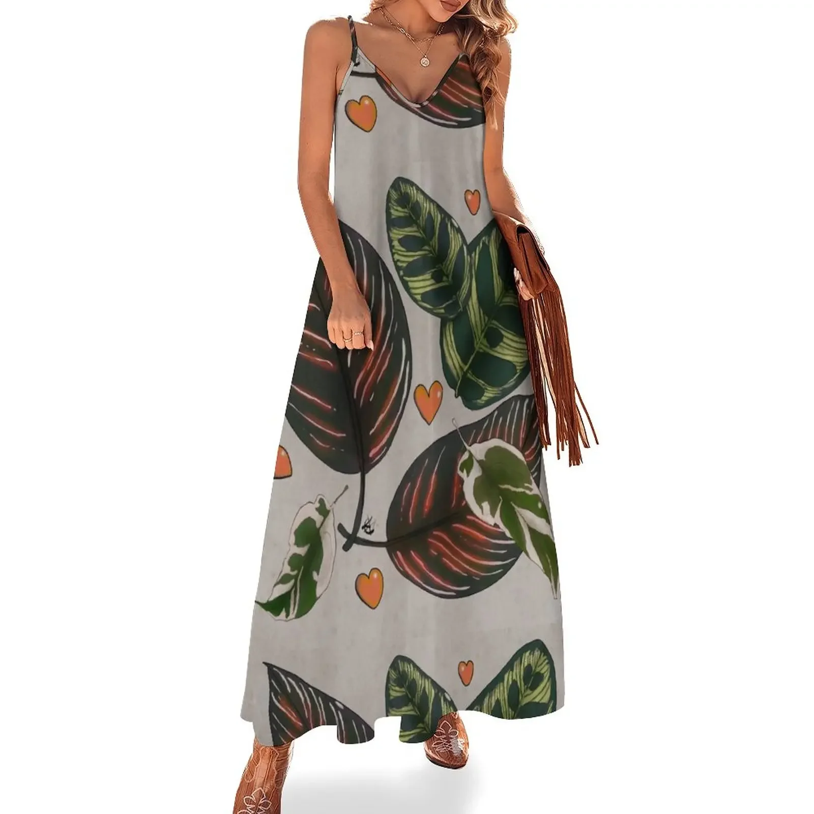 Calathea lithograph Платье без рукавов платья для официальных случаев одежда женщин