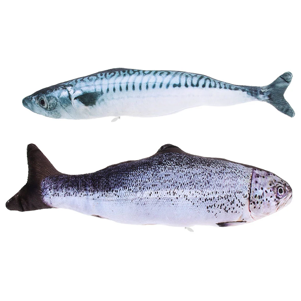 

2 Pcs Indoor Cat Toy Teasing Simulation Fish Kitten Catnip Toys Cats Small Modeling Cute
