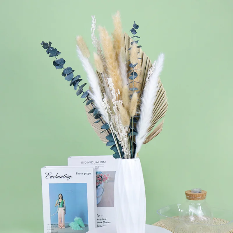 

1Set 20-40cm Natural Dried Flowers Pampas Grass Decor Wedding Supplies Christmas Bouquet Home Living Room Decoration Accessories