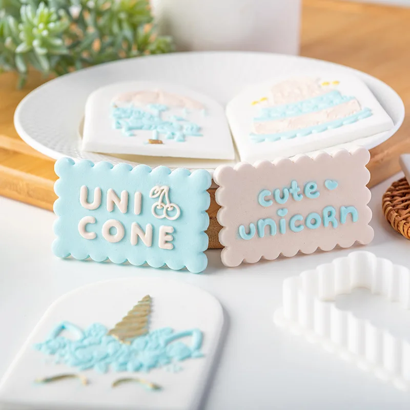 Милый Единорог поршень для печенья на день рождения резаки форма помадки торта