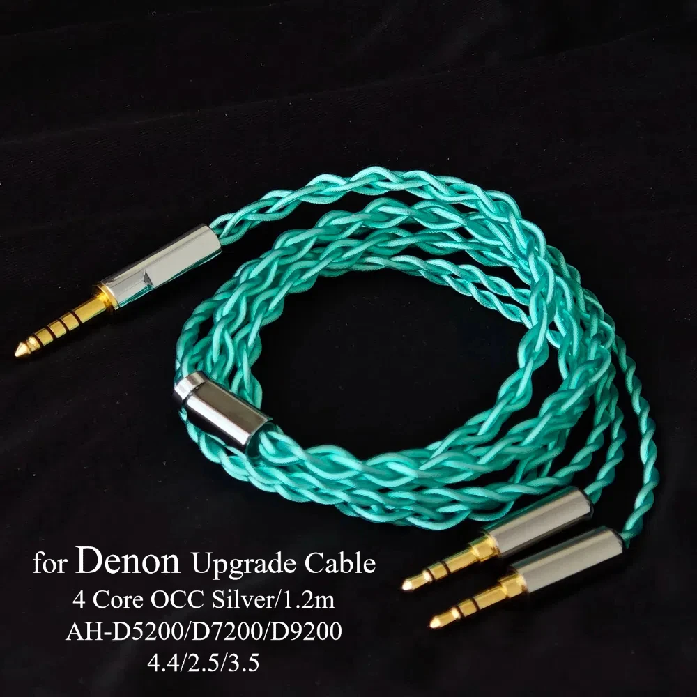 Фото для 4-жильного коаксиального кабеля Denon AH-D5200/D7200/D9200, 4,4 мм, сбалансированный, посеребренный, OCC №1