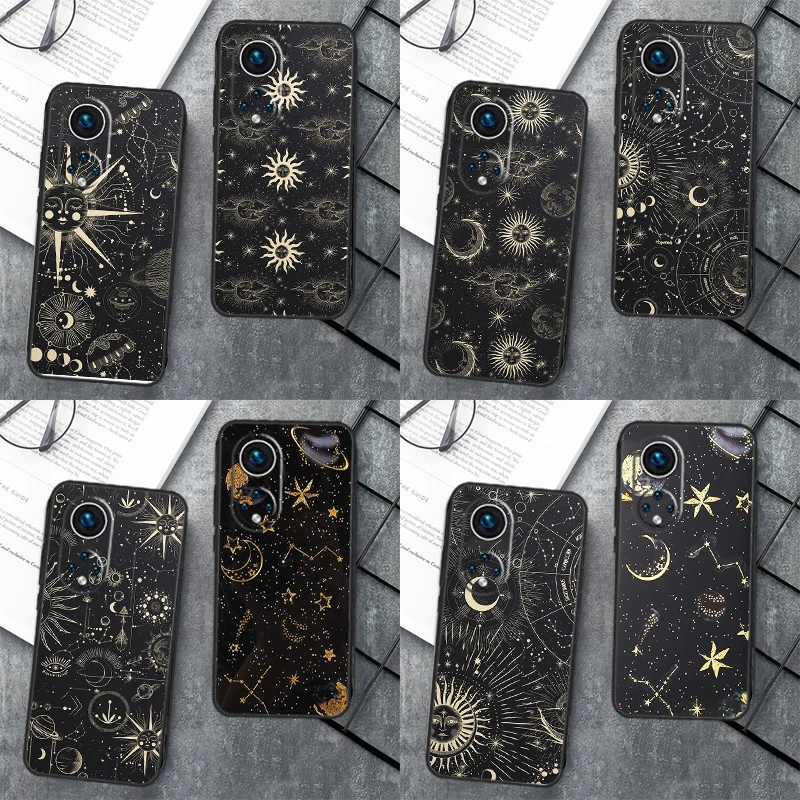 Suns Moons Clouds Astrological For Honor 50 Case Honor 8X 9X 10i Cover For Huawei P30 Lite P20 P40 P50 Pro Nova 5T Case