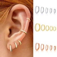 shuangr 925 silver hoop earrings gold color tiny cartilage earrings piercing accessory trendy small female hoops for men