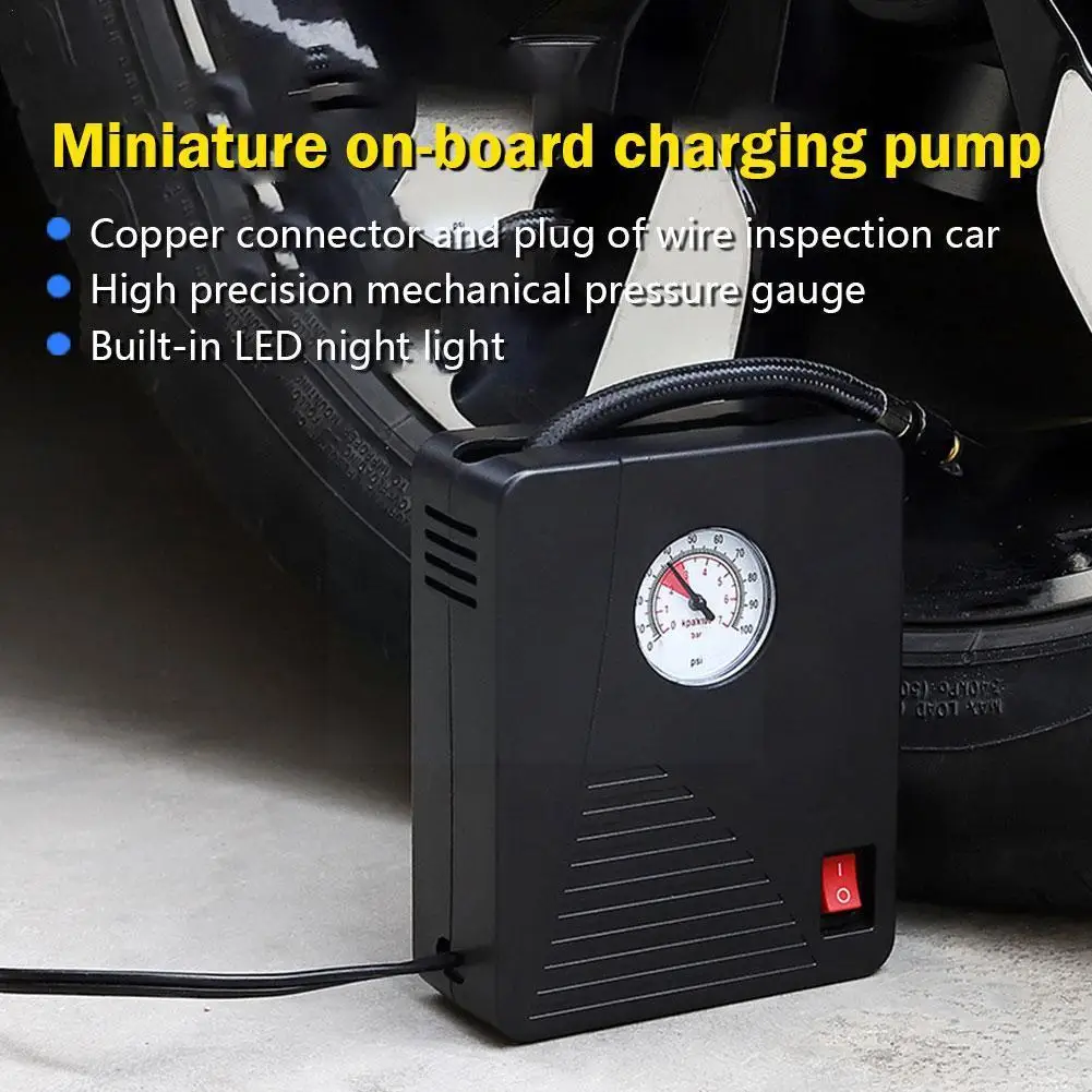 

96W Car Electric Air Pump Mini Tire Inflator 12V 100PSI 35L/Min Portable Air Compressor For Car Motorcycles Bicycle Ball B0R0