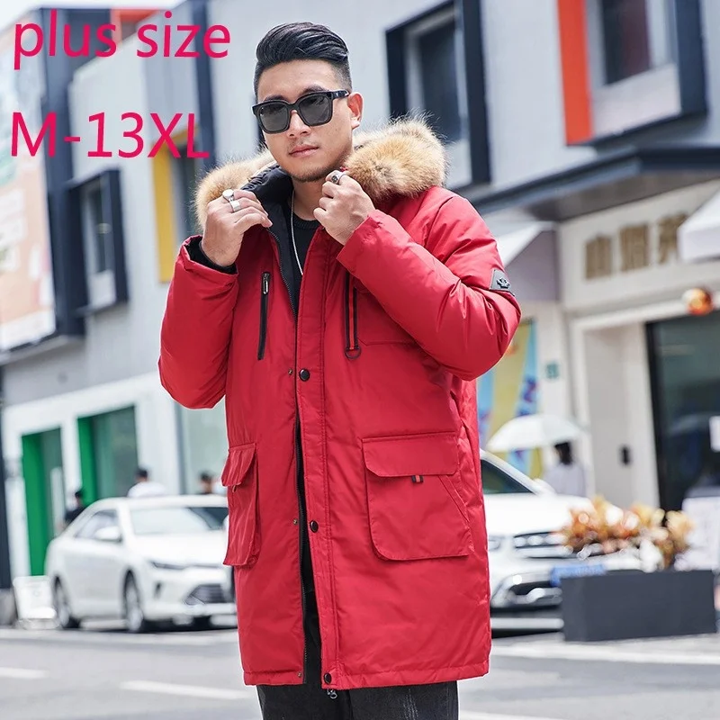 

New Arrival Fashion High Quality Men Down Jacket Extra Large Long Fashion Winter Casual Coat Thick Plus Size M-10XL11XL12XL13XL
