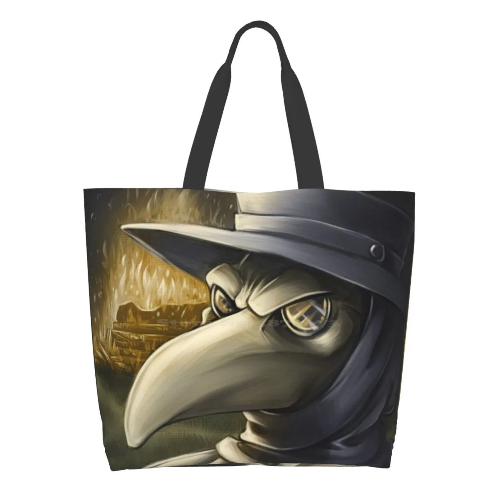 

Plague Ladies Casual Handbag Tote Bag Reusable Large Capacity Plague Plague Medieval Crow Raven Goth Gothic Horror Halloween