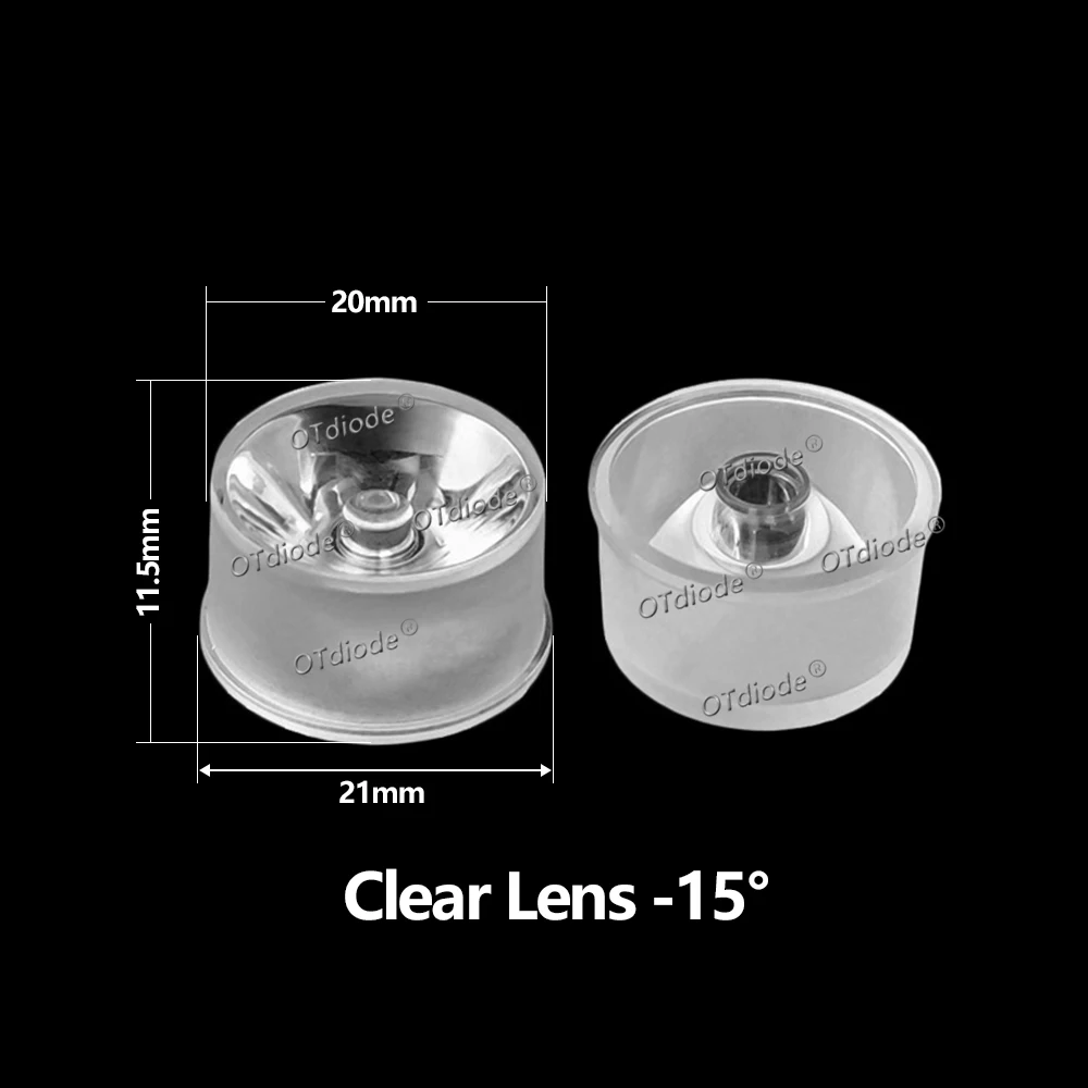 

10 шт. светодиодные линзы OTdiode 21 мм PMMA 8 15 30 45 60 90 градусов