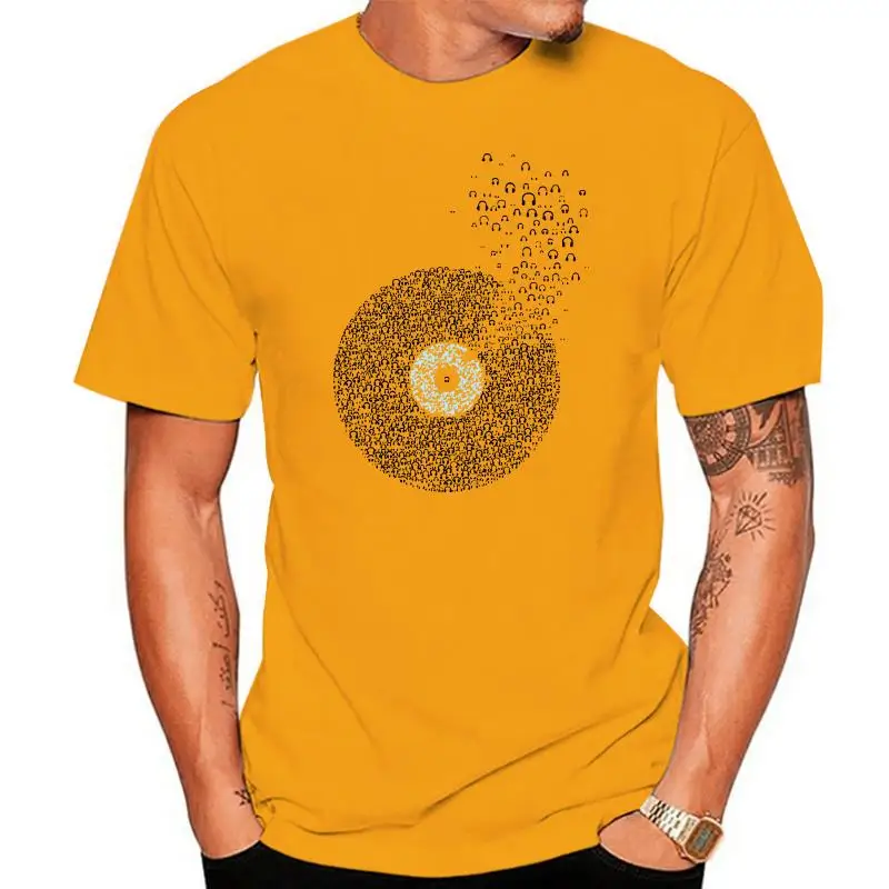 

Camiseta de discos de vinilo para hombre, camisa Hipster de algodón, de manga corta, informal, con música para Dj, novedad