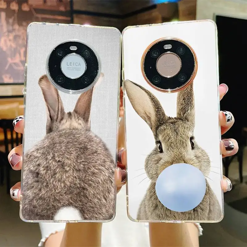 

Cute White Baby Rabbits Phone Case for Samsung S21 A10 for Redmi Note 7 9 for Huawei P30Pro Honor 8X 10i cover