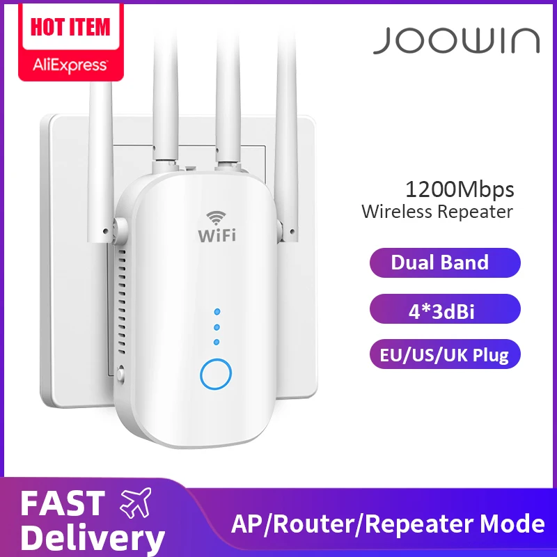 1200Mbps Dual Band 2.4G&5GHz WiFi Extender 802.11AC WiFi Repeater Powerful Wireless Router/AP AC1200 Wlan Wi Fi Range Amplifier