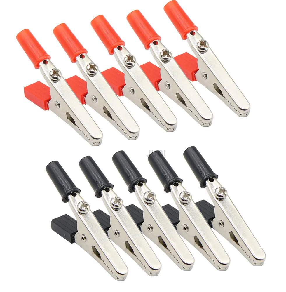 

Изолированные зажимы типа крокодил, 2/10 шт., черный+красный