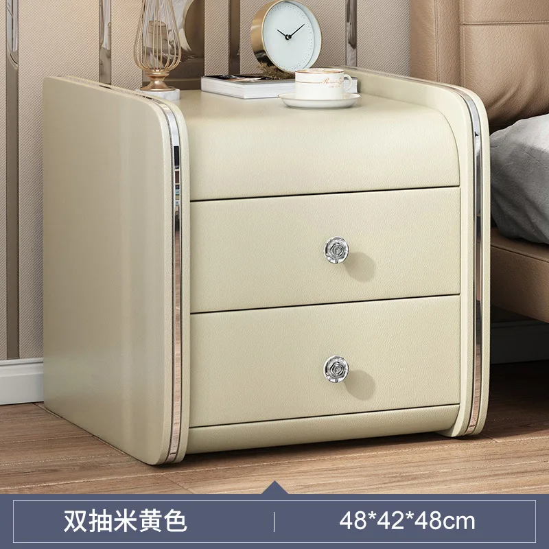 

Bedside Storage Cabinet 2021 New NightstandsBedside Table Modern Light Luxury European-Style Simple Installation-Free Bedroom Be