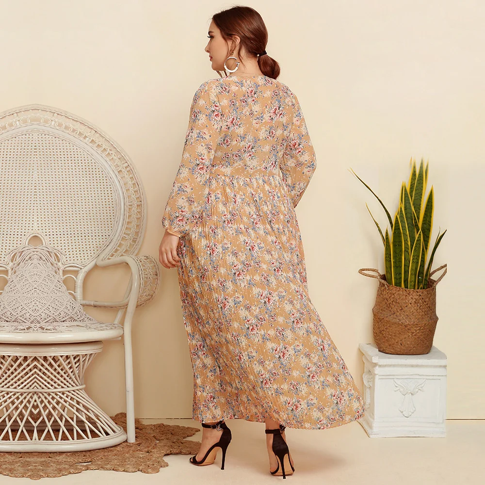 Plus Size 2023 Summer 2xl 3xl 4xl Women Chiffon Dress Floral Bodycon Long Maxi Dress Casual Boho Dresses Over 3xl 4xl 5xl 6xl