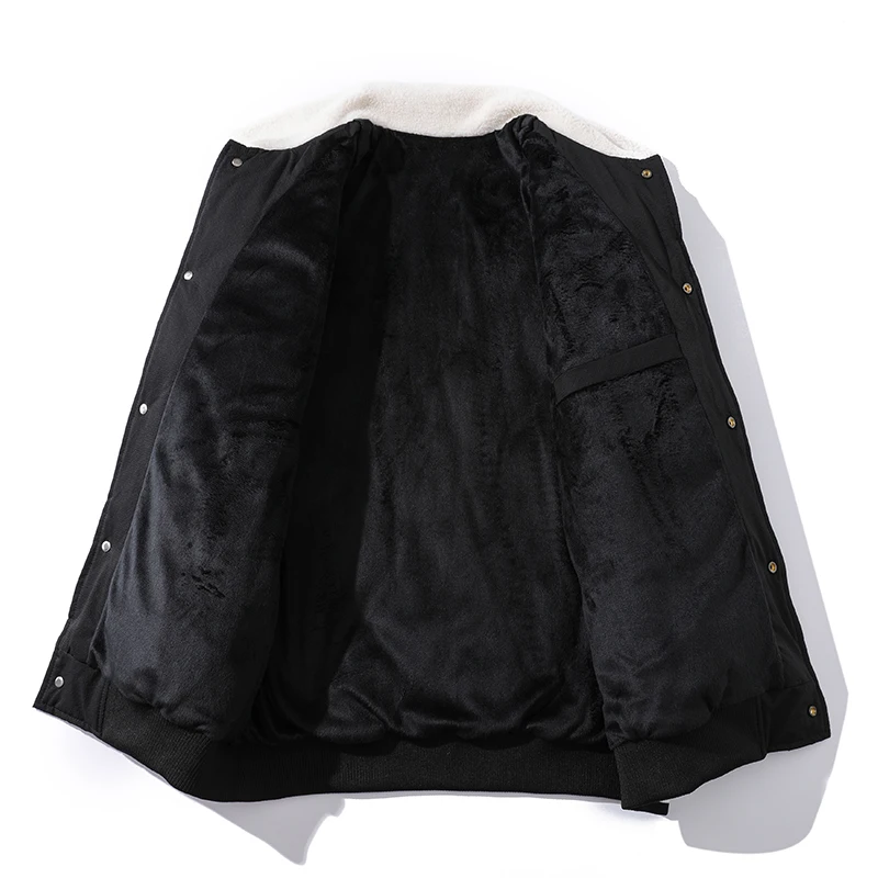 Men's Winter New Fleece Warm Thick Jackets Men Fashion Fur Collar Coat Men Oversized  8XL Outwear Military Casual Jacket Men