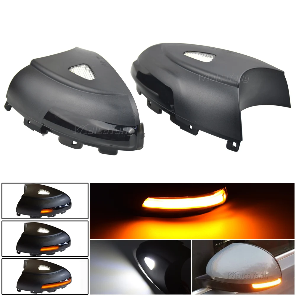

2pcs Side Rearview Mirror Dynamic Sequential Flowing LED Turn Signal Light Puddle Light For VW Tiguan Sharan Skoda Yeti