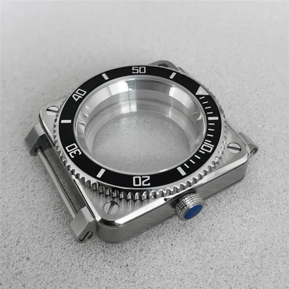 New Square Watch Case 42mm for NH35 NH36 Stainless Steel Steel Inner Shadow Sapphire Glass Case for NH35 NH36 4R 7S Movement enlarge