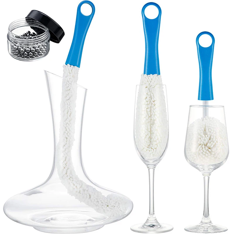 

Soft Foaming Wine Bottle Brush Decanter Goblet Wine Bottle Glass Dusting Brush Flexible Win Bar Set Cleaner